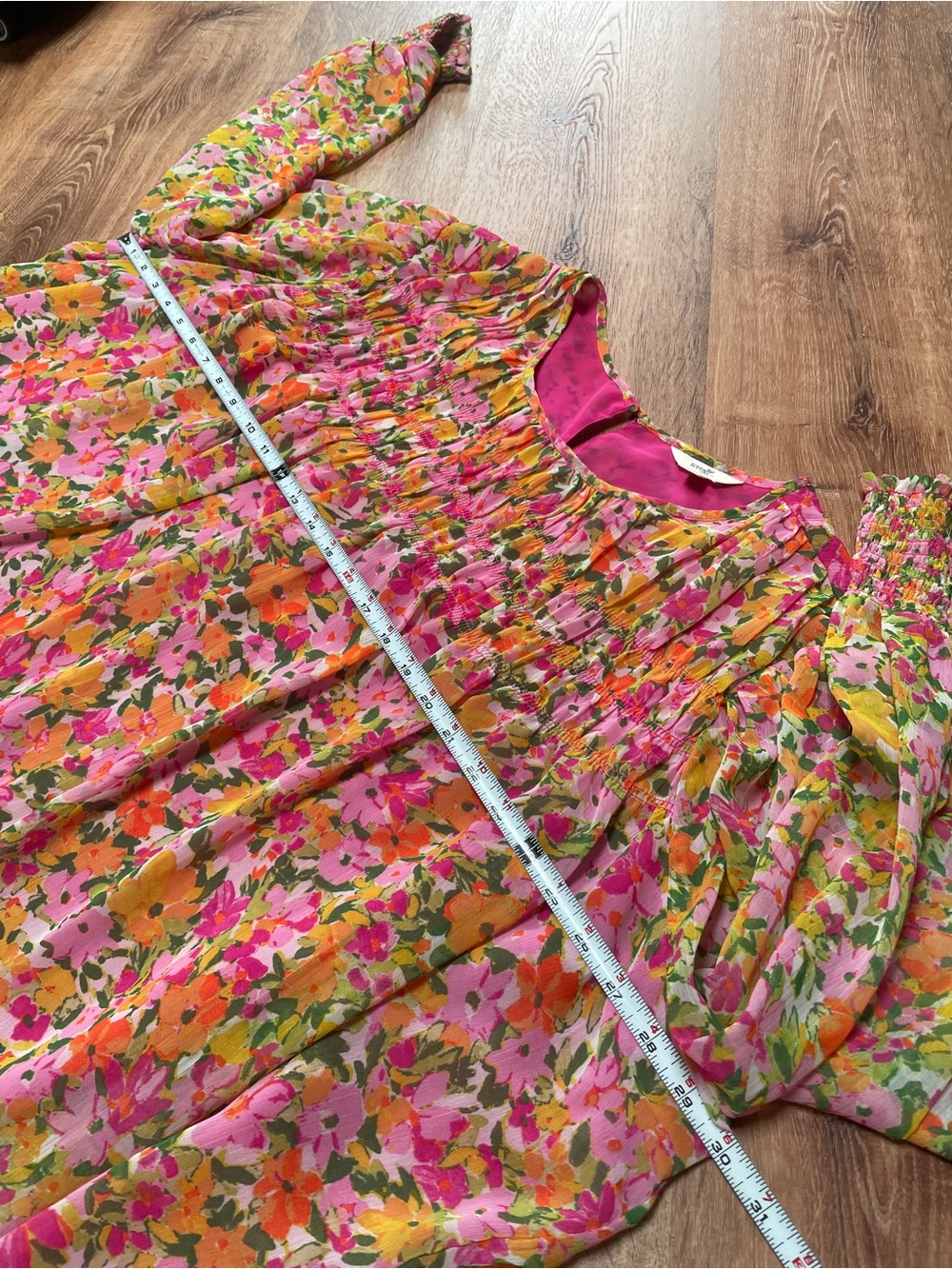 Terra & Sky Womens Floral Puff Sleeve Peasant Blouse Top Size 4X 28W Flowy - Picture 7 of 9